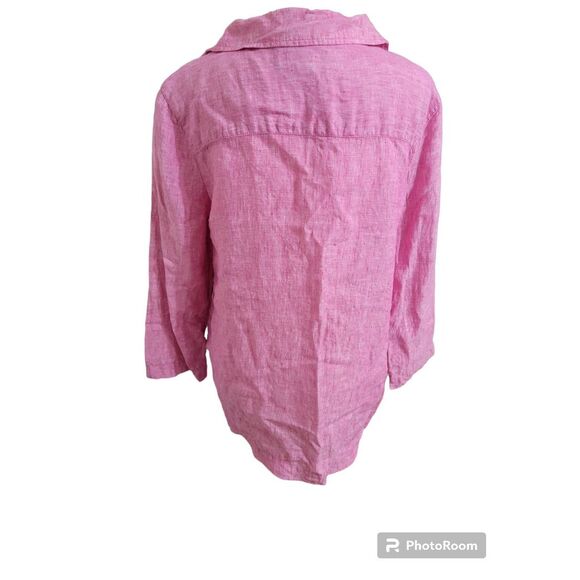 Tahari 100% Linen Pink Tunic Size M - Picture 4 of 5